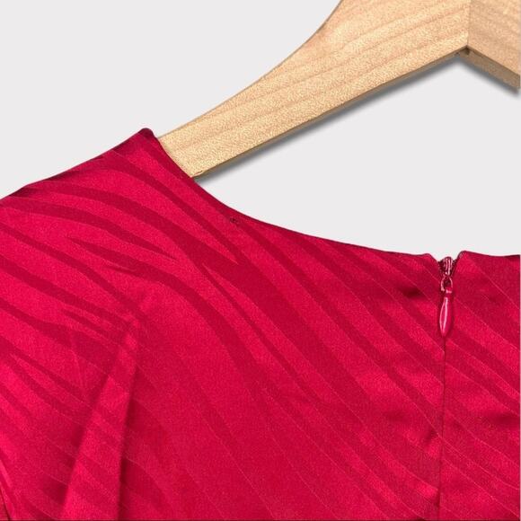 Ronny Kobo Shanaya Draped Moiré Mini Dress in Red Size Large NEW - Picture 11 of 11